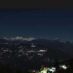 Night view of Kunchenjungha from Rinchenpong Villa Homestay