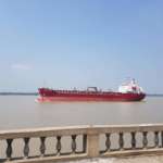 View of steamer and ship at BahirKunja River Bunglow